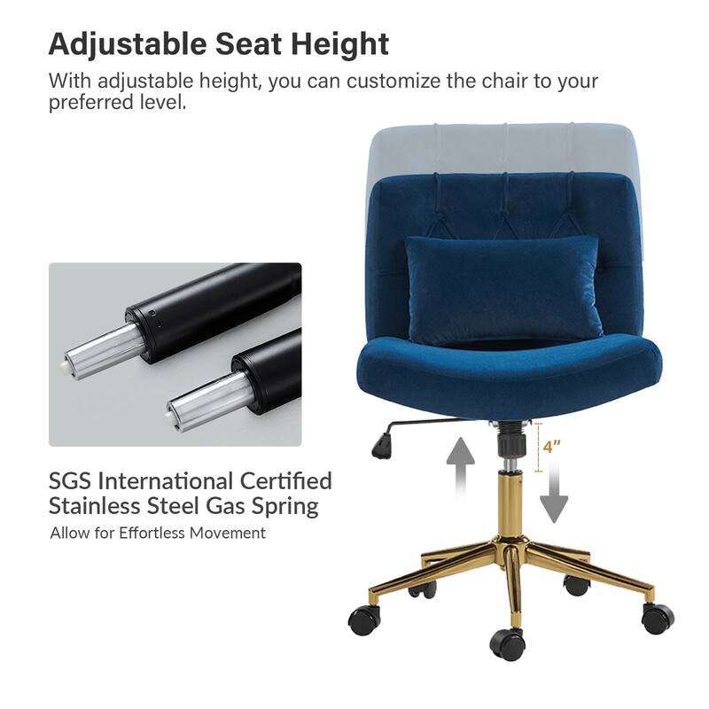 Ollie Modern Flannel Swivel Tilting Office Chair with Pillow by HULALA HOME