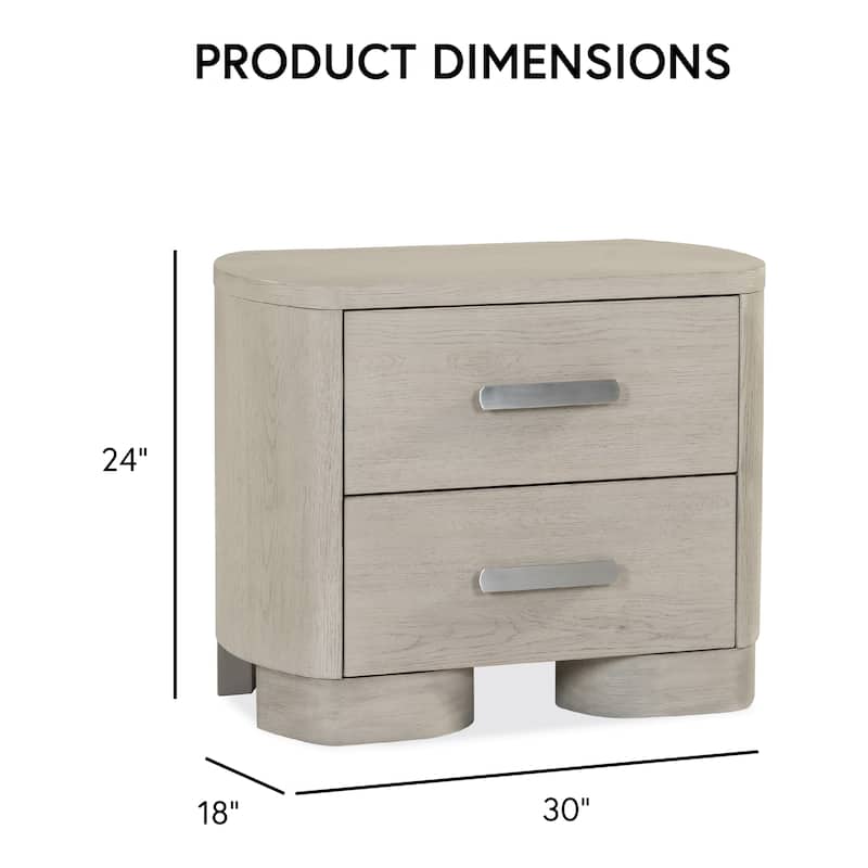 Furniture of America Weegin Modern 2-Piece White Oak Wood Panel Bedroom Set