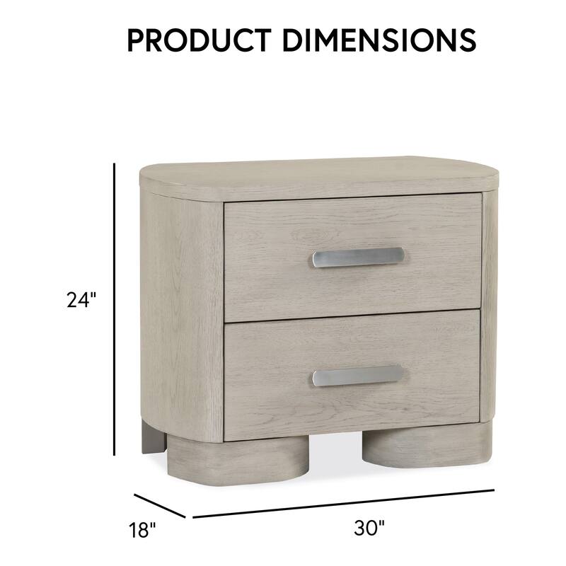 Furniture of America Weegin Modern 4-Piece White Oak Wood Panel Bedroom Set