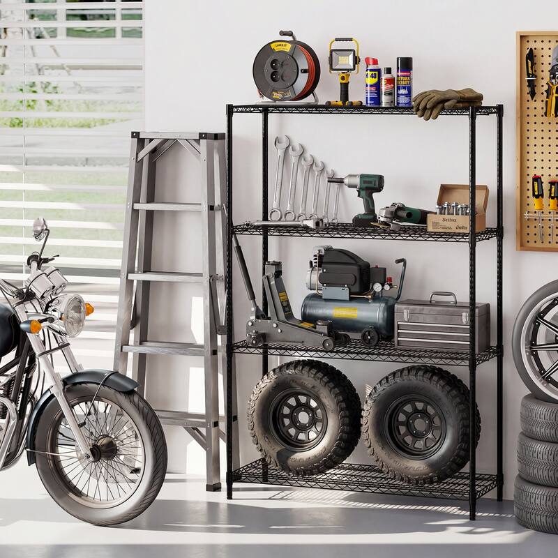 Gymax 4-Tier Metal Storage Shelving Unit Heavy-Duty Adjustable Utility