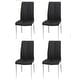 preview thumbnail 2 of 20, Somette Alyssa Side Chair with Chrome Legs (Set of 4) Black