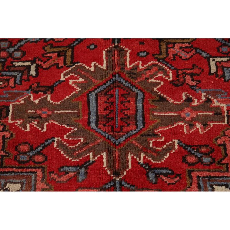 Geometric Heriz Persian Area Rug Wool Handmade Living Room Carpet - 7'8" x 10'8"