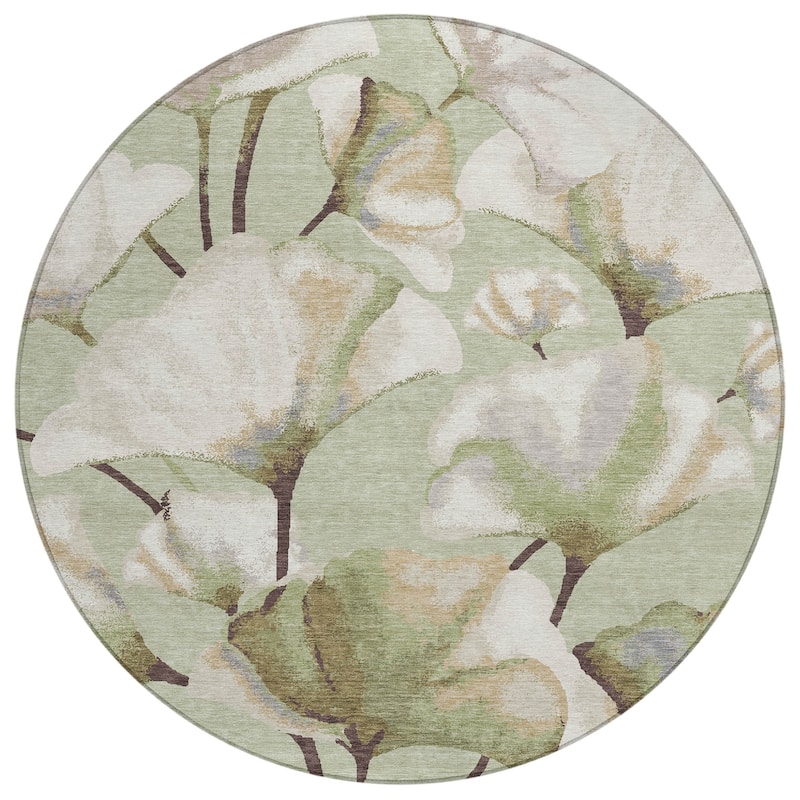 Machine Washable Indoor/ Outdoor Floral Love Chantille Rug