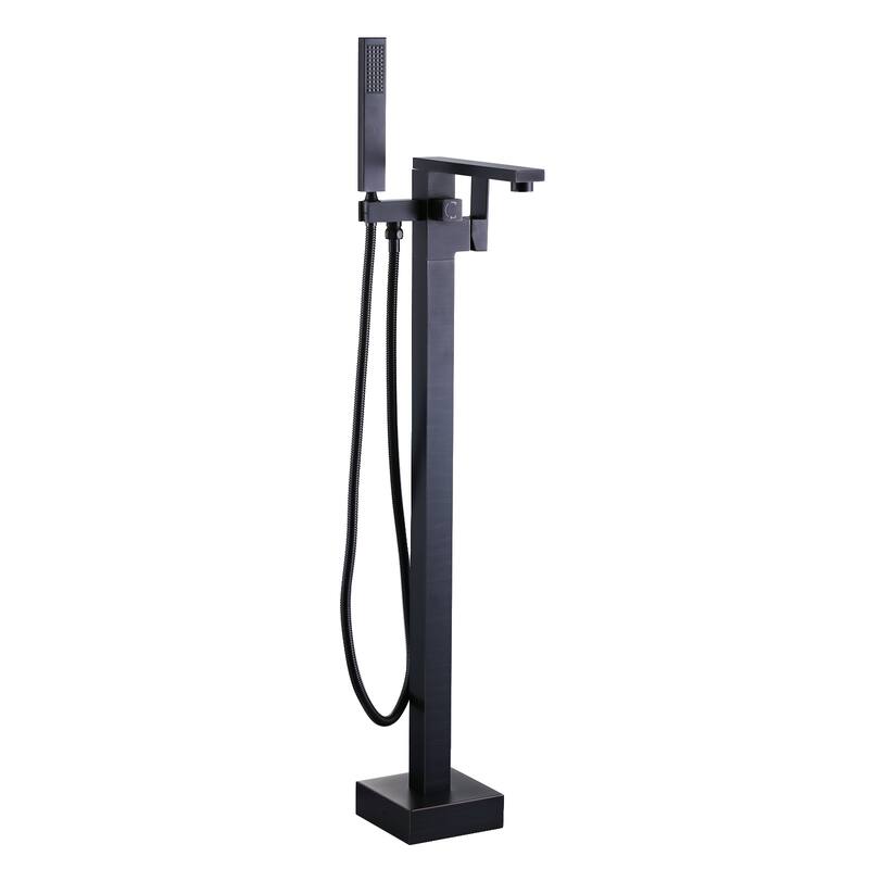 WOWOW Single-Handle Freestanding Tub Faucet with Handheld Shower - Oil Rubbed Bronze