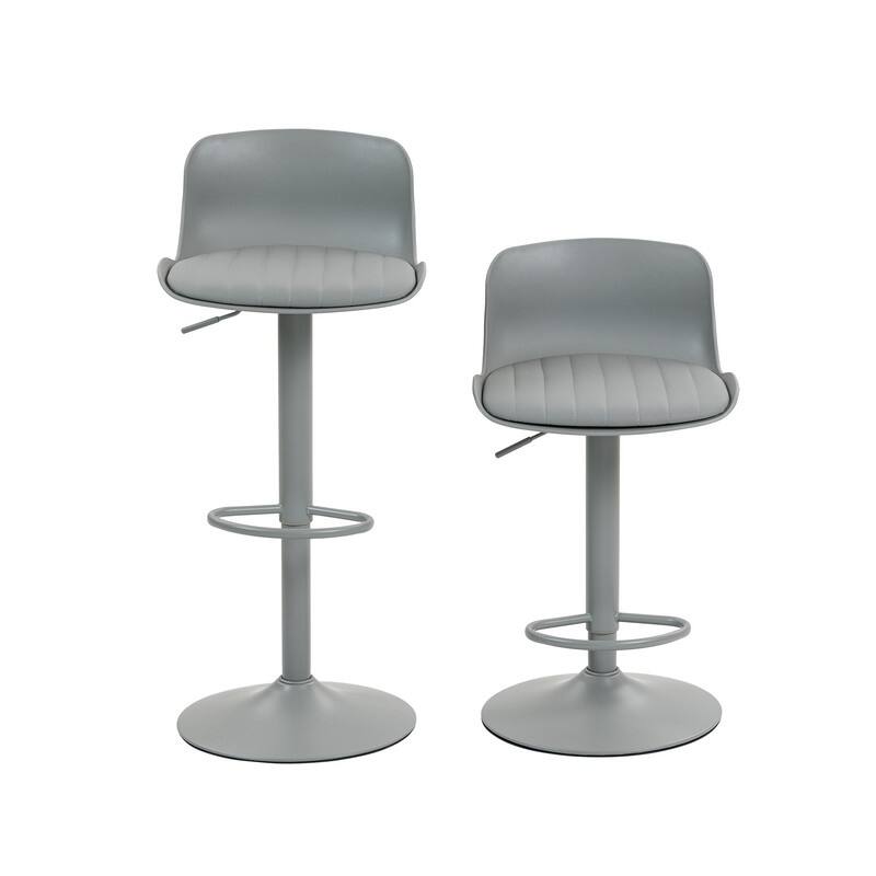 Adjustable Swivel Bar Stools Set of 2 - Modern Counter Height Kitchen Island Chairs with Back Support