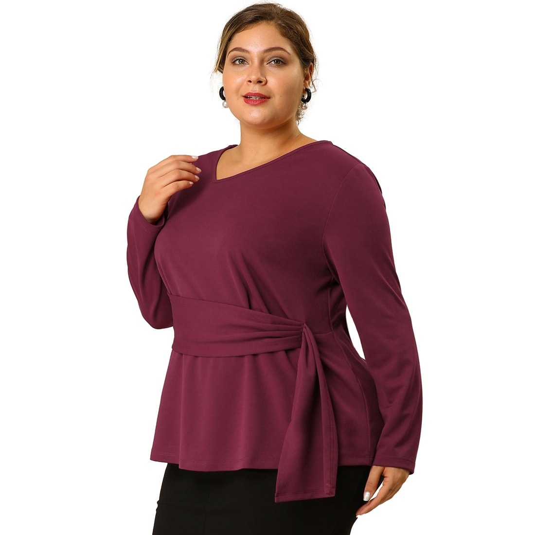 plus size long peplum top