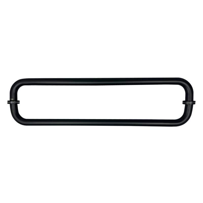 CEL 18" x 18" Tubular Back-to-Back Pull Handle / Towel Bar for shower door - Matte Black