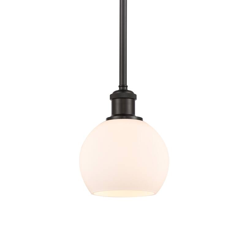 Innovations Lighting 516-1S-8-6 Athens Pendant Athens 6" Wide Mini - Oil Rubbed Bronze / Matte White