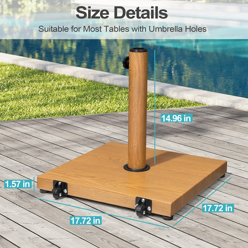 Outdoor Umbrella Base Stand Square Weighted for Patio Market Umbrella