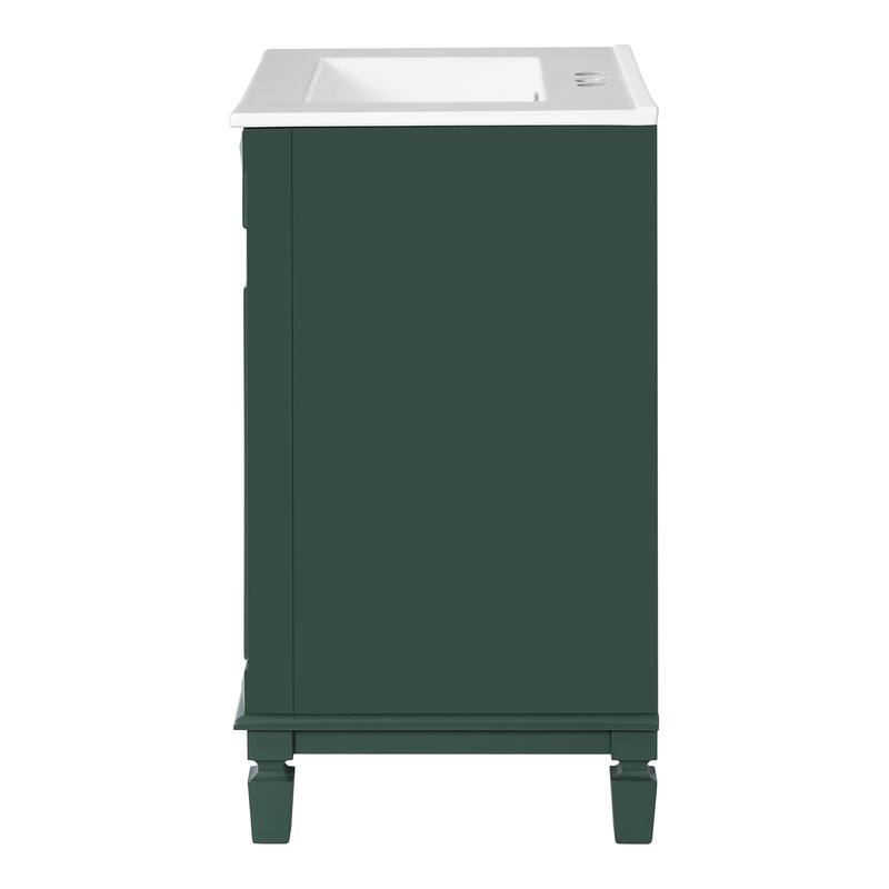 24" Freestanding Bathroom Vanity with White Integrated Ceramic Sink - 24'' x 18.3'' x 34''