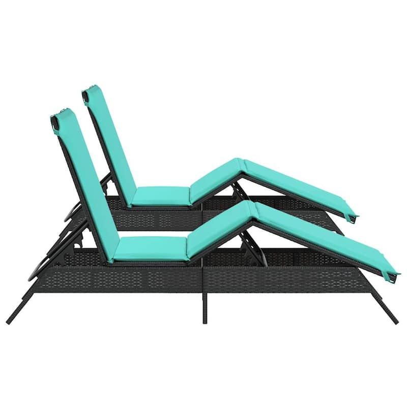 vidaXL Patio Sun Lounger Black/Brown/Grey - 9.1 x 31.0 x 13.2