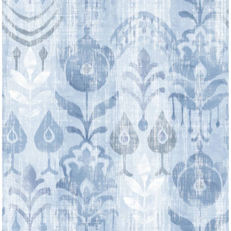 A-Street Prints Pavord Blue Floral Shibori Wallpaper