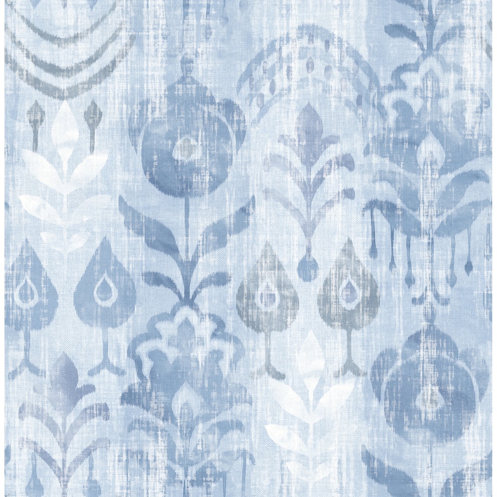 A-Street Prints Pavord Blue Floral Shibori Wallpaper