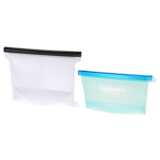 Reusable Food Storage Sandwich Bag Gallon Freezer Bags-white+blue(2pcs 