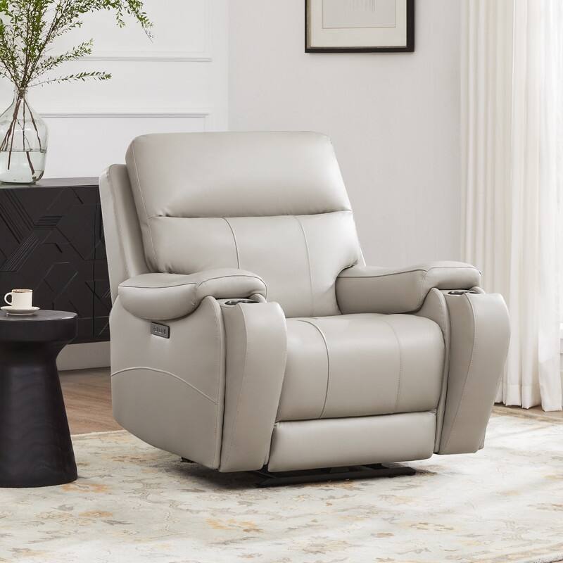 Spruce & Spring Gavin Power Genuine Leather Recliner Chair Zero-Gravity Recliner