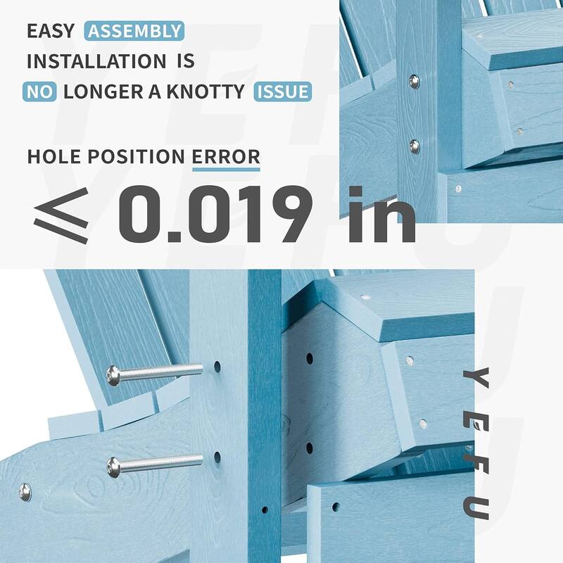 WINSOON All Weather HIPS Outdoor Plastic Adirondack Chairs Set of 4