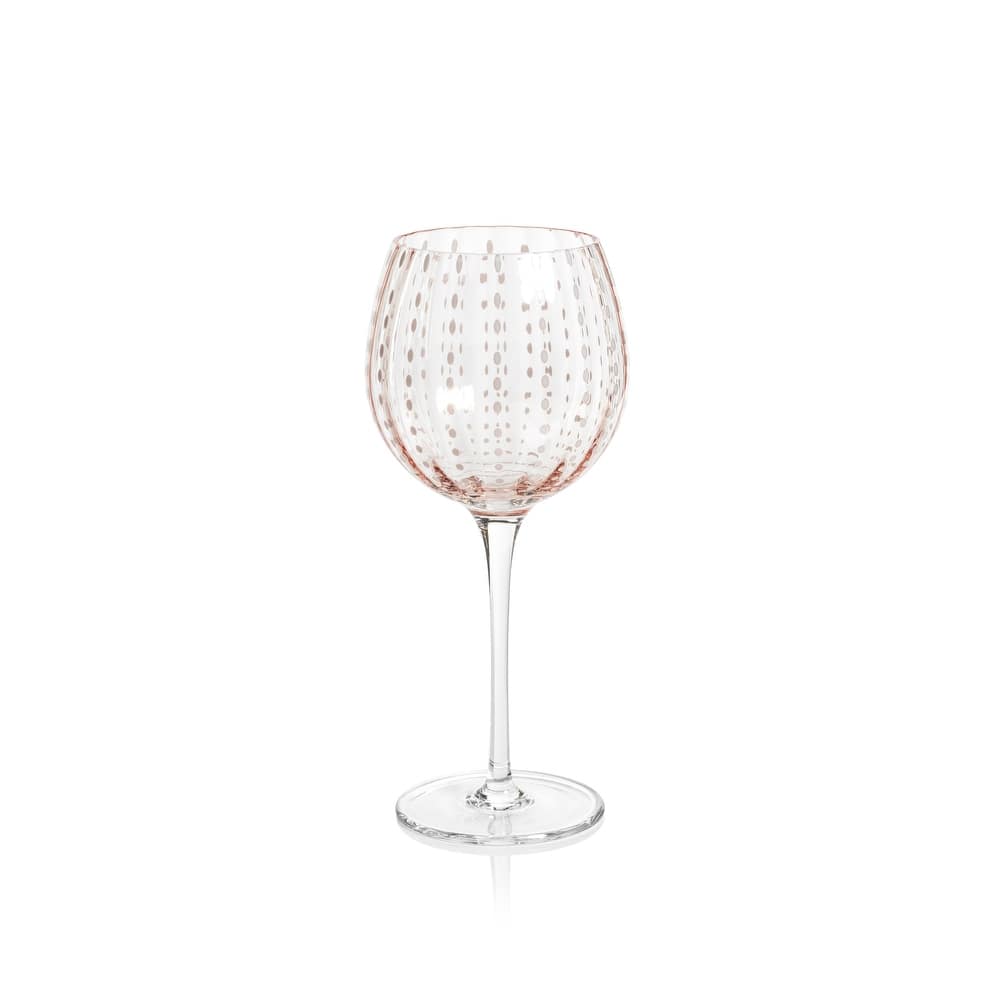 Pescara White Dot Wine Glasses, Set of 4