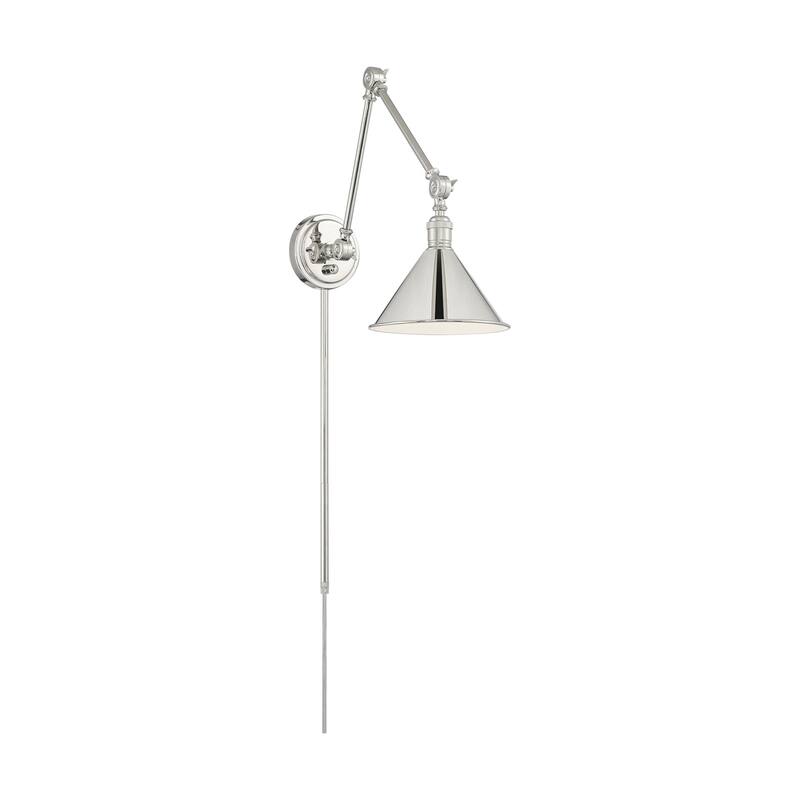 Delancey Swing Arm Lamp Polished Nickel with Switch