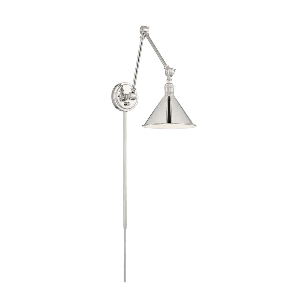Delancey Swing Arm Lamp Polished Nickel with Switch
