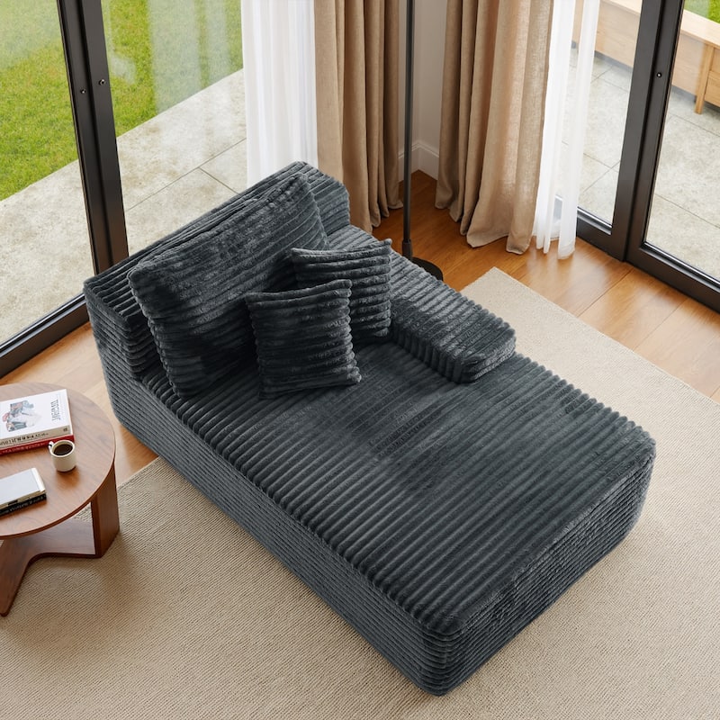 Upholstered Cloud Sectional Couch No Assembly Required L-Shape Chaise with Pillow