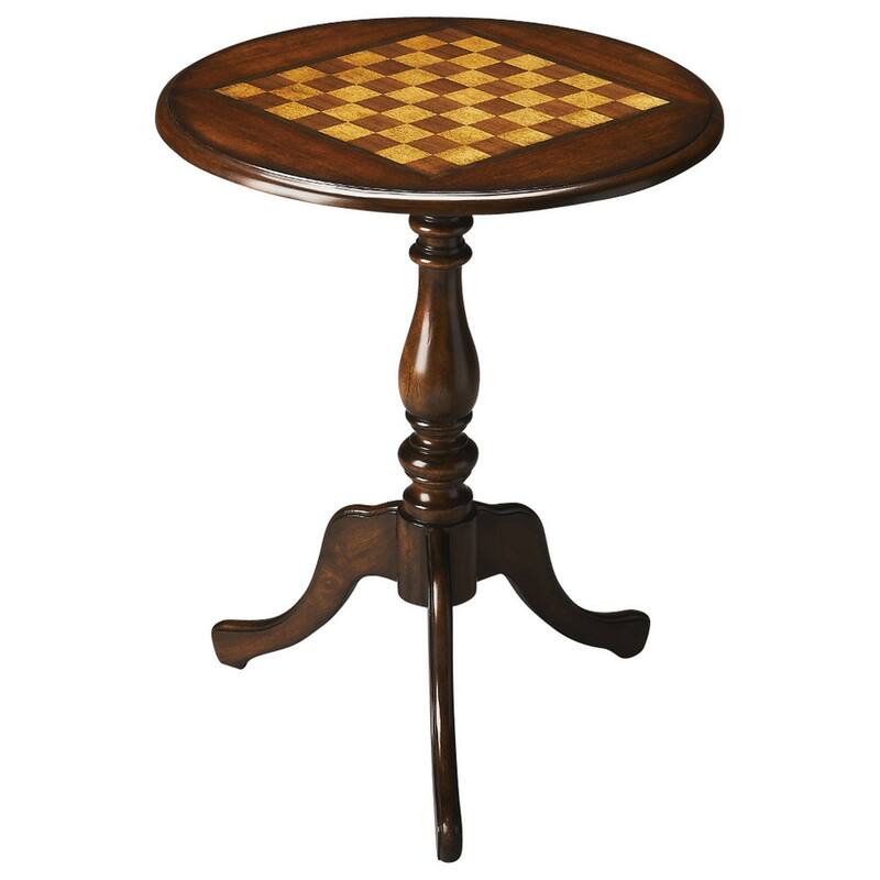 Colbert 22 in. W Round Wood Pedestal Game/Accent Table