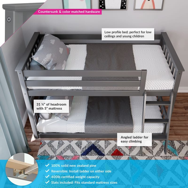 Max and Lily Twin over Twin Low Bunk Bed