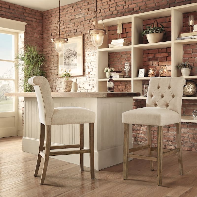 Krakova Tufted Rolled Back Stools (Set of 2)