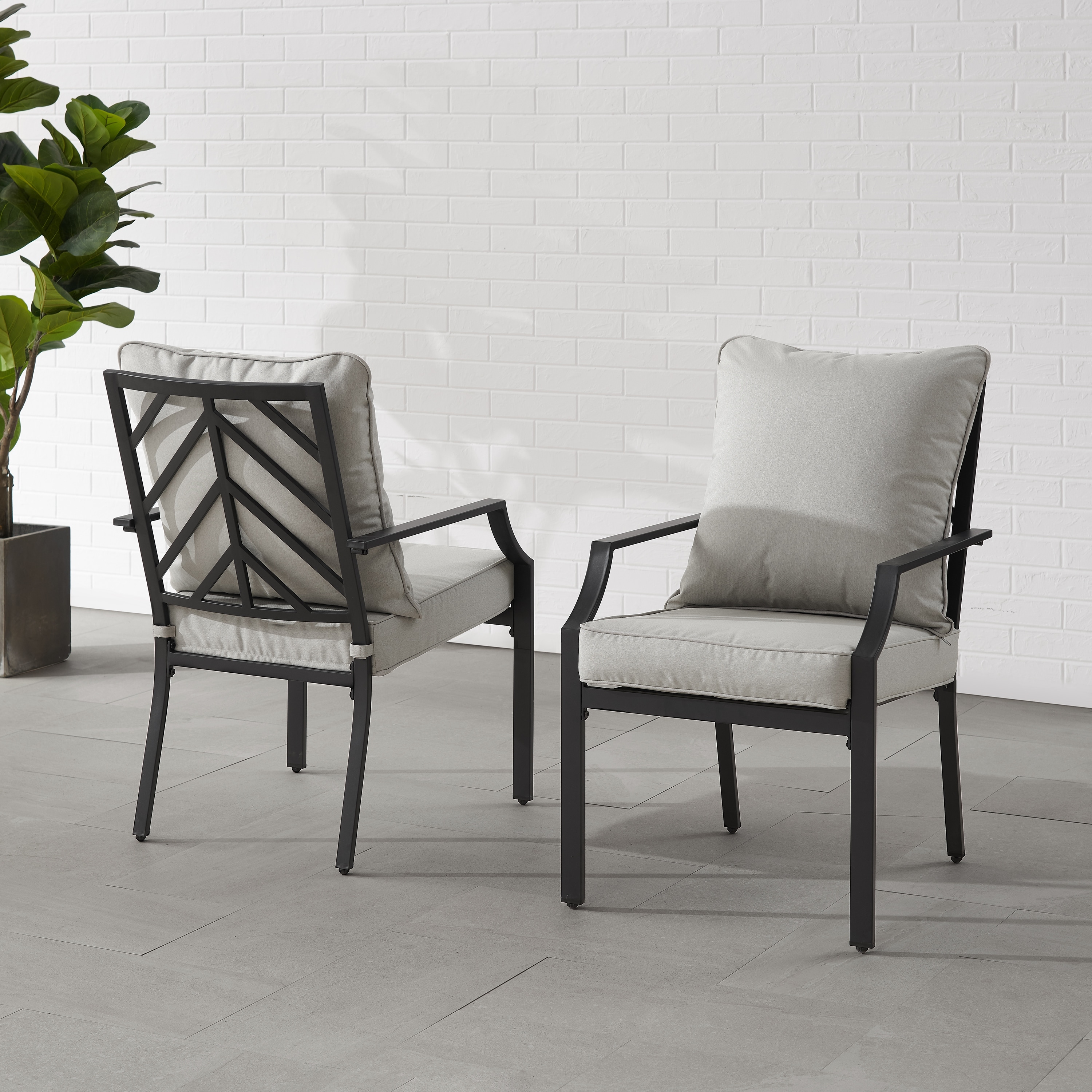 Nuu garden 2pc iron dining chairs without cushions sales