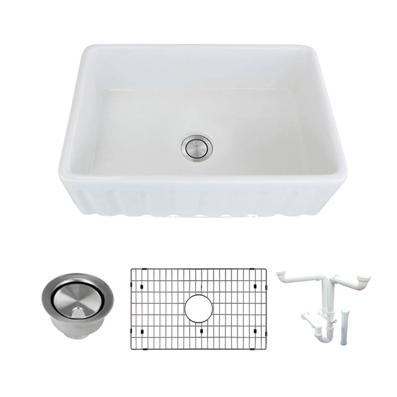 Transolid K-FUSF302010 Logan 30" Farmhouse Single Basin Fireclay - Natural