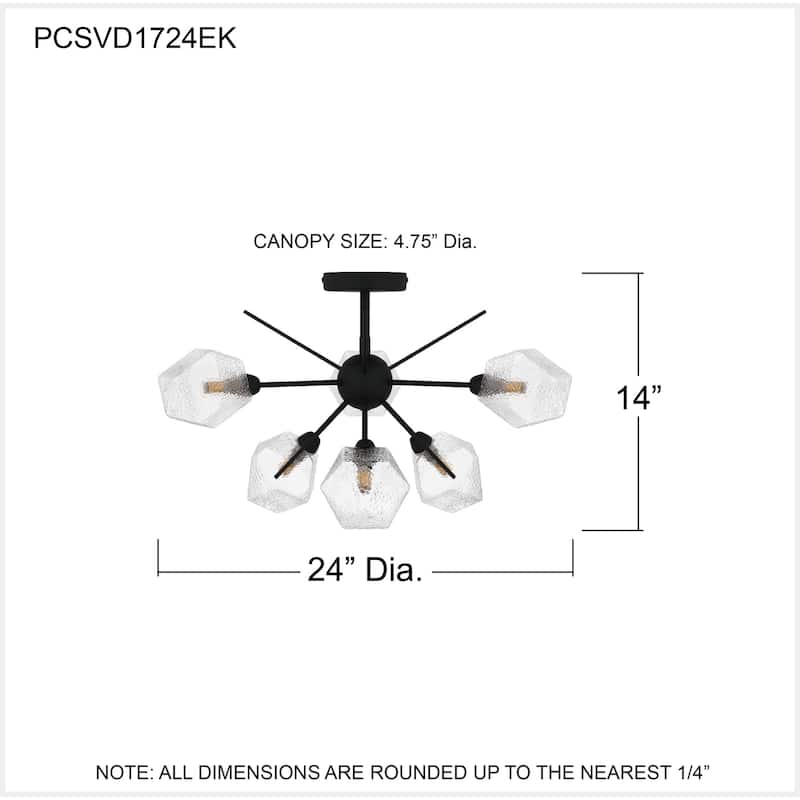 Salvador Earth Black Semi-Flush Mount