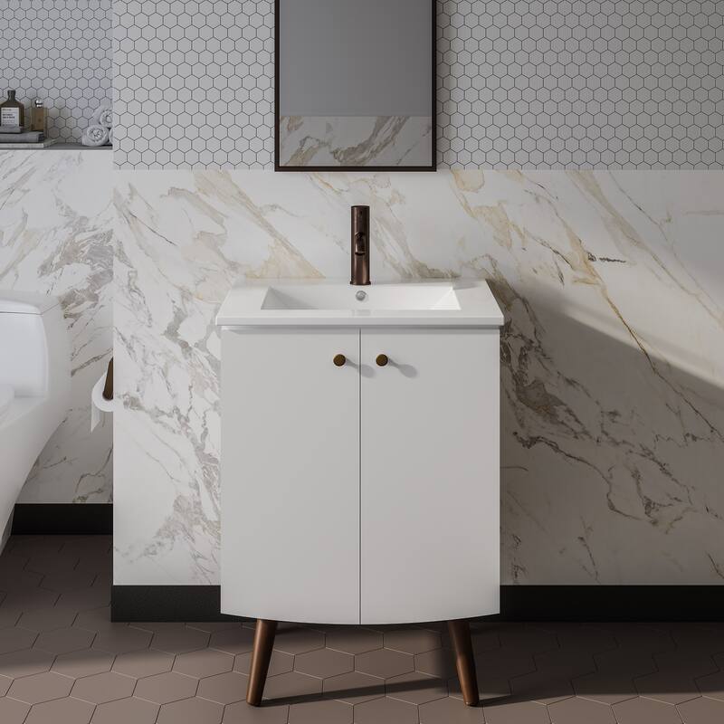 Manoir Bathroom Vanity in White - 24"