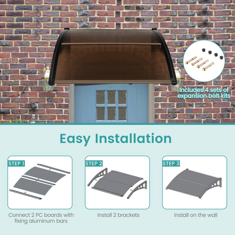 Costway 40'' x 40'' Patio Awning Canopy Outdoor Window Door Overhang