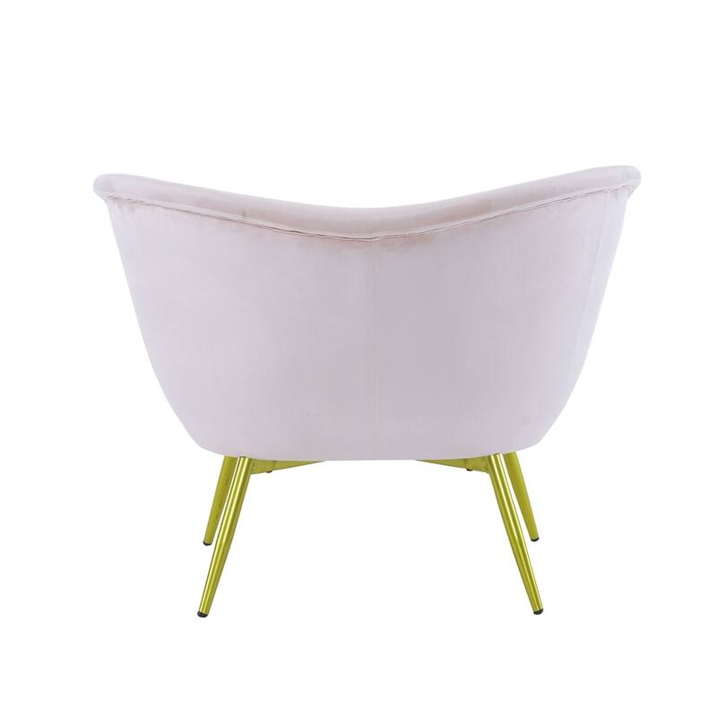 Lounge Chair for Bedroom with Gold Metal Legs