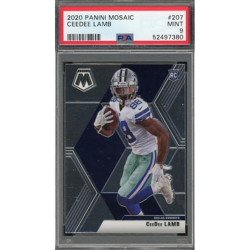 Ceedee Lamb 2020 Panini Mosaic Football Rookie Card #207 PSA 9 - 8'6" x 11'6"