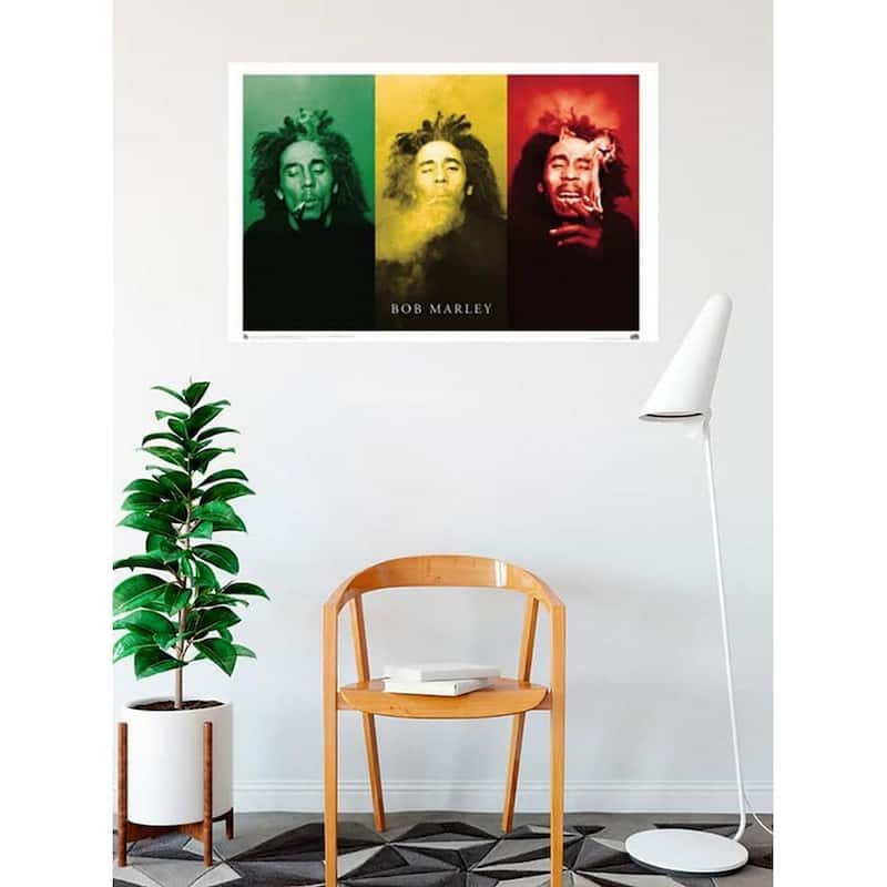 Bob Marley Smoke Treo Art Poster - 36 x 24 Inch