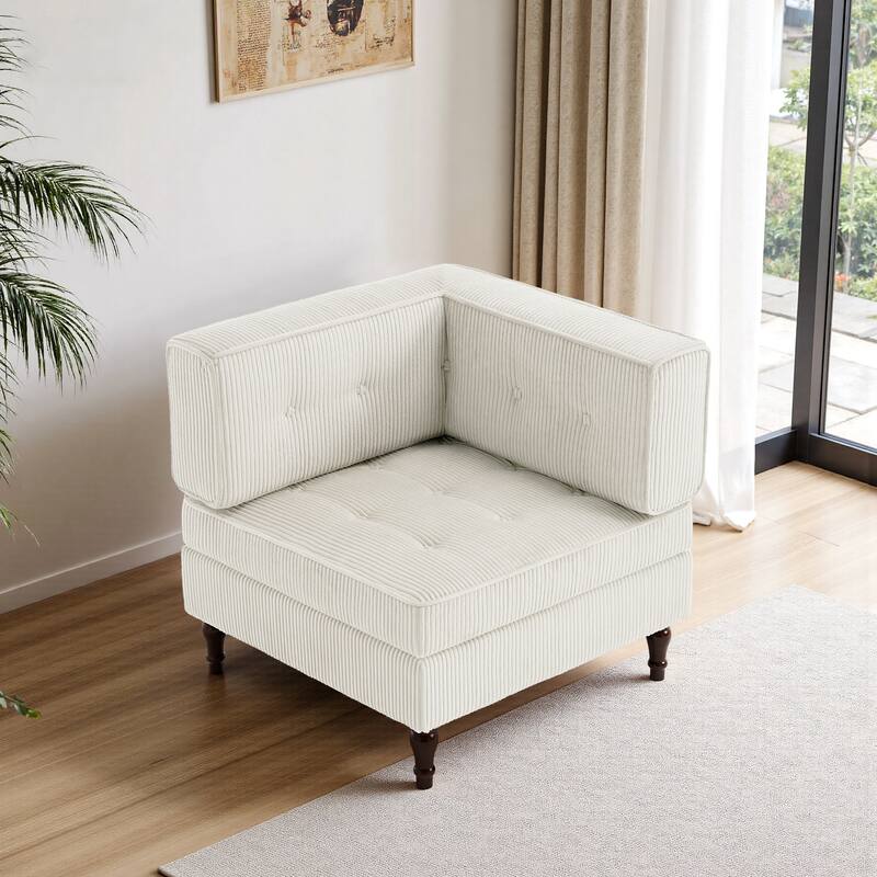 UIXE Corduroy Modular Corner Sofa Lounge Corner Arm Chair