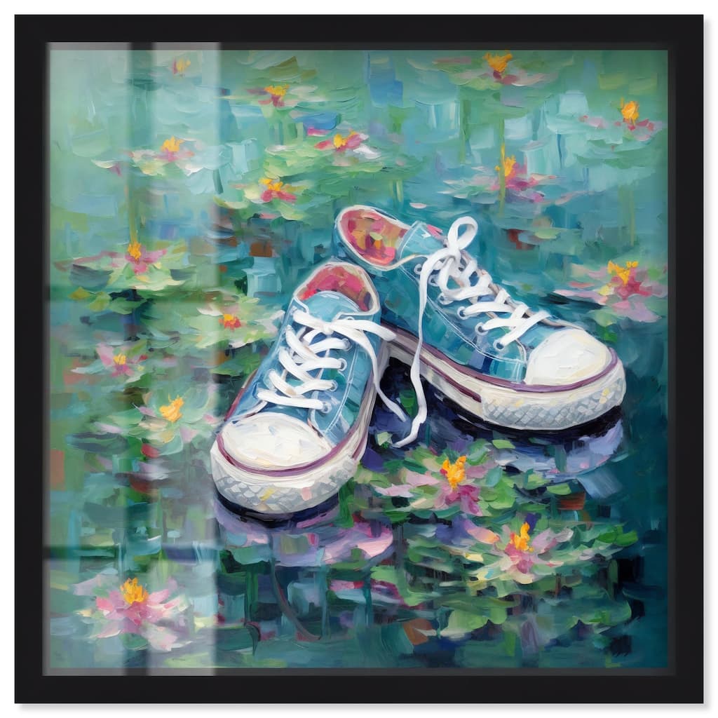 Lily Pad Sneakers II Shadowbox by Art Remedy