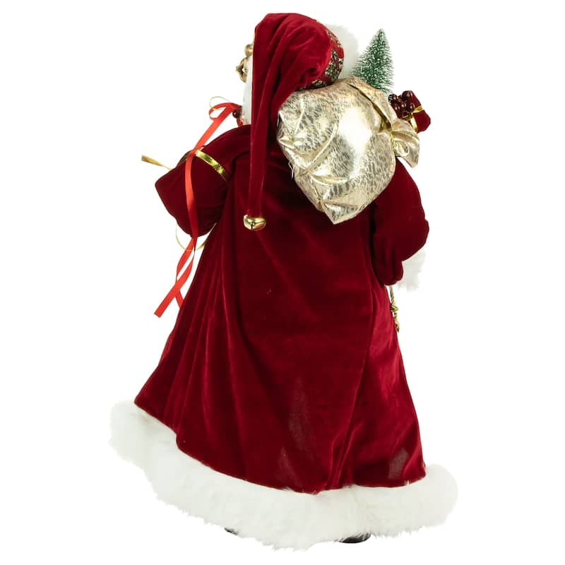 24" African American Santa Claus with Gift Bag Christmas Figure