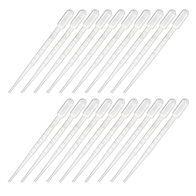 100Pcs 2ml Disposable Pasteur Pipettes Liquid Drop Droppers Graduated 146mm Long - Clear White