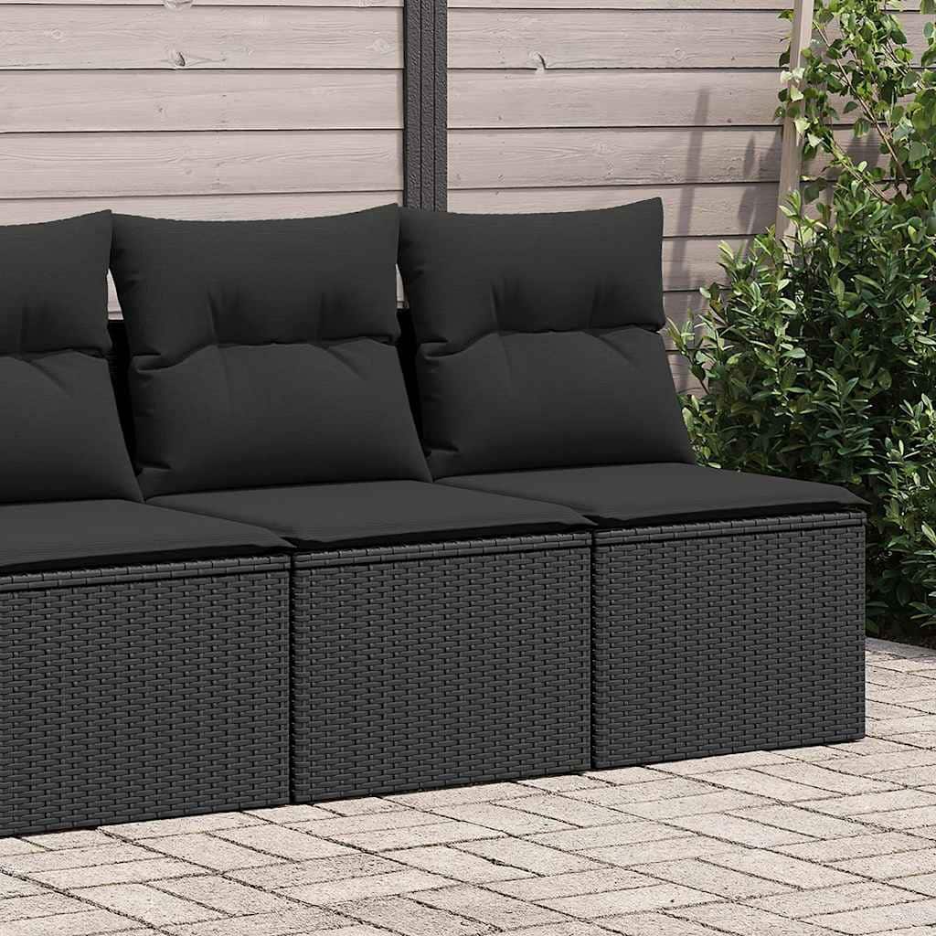 vidaXL Garden Sofa Set Black