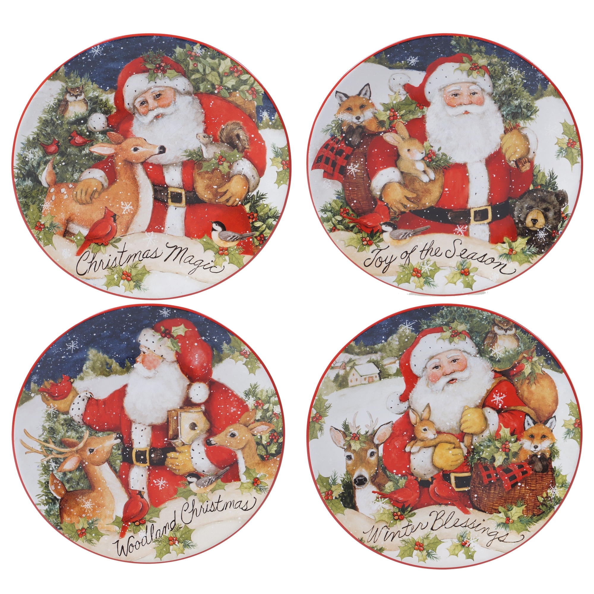 Certified International Magic Of Christmas Santa 9-inch Salad/Dessert Plates  (Set of 4) - Bed Bath & Beyond - 31905805