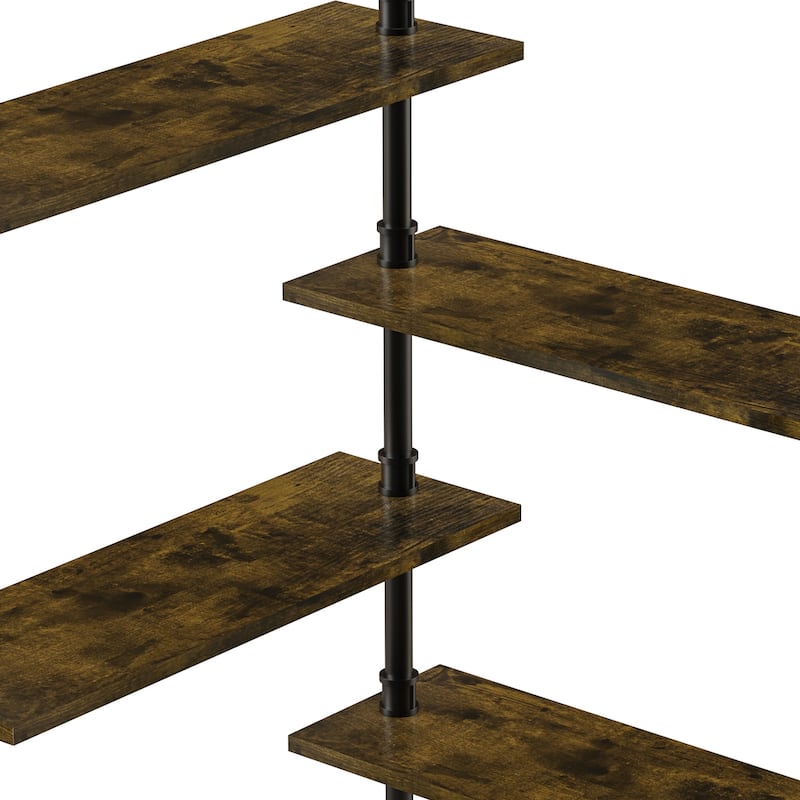 Wall Mounted Wine Rack Bar Shelves Industrial Pipe Glass Holder