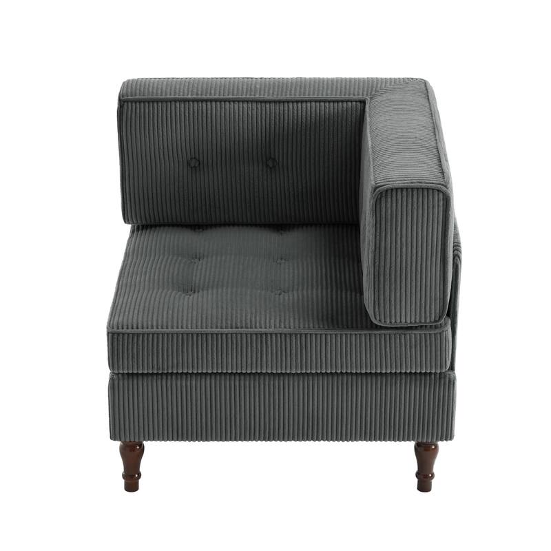 Modern Corduroy Corner Armchair Armless Chair sofa