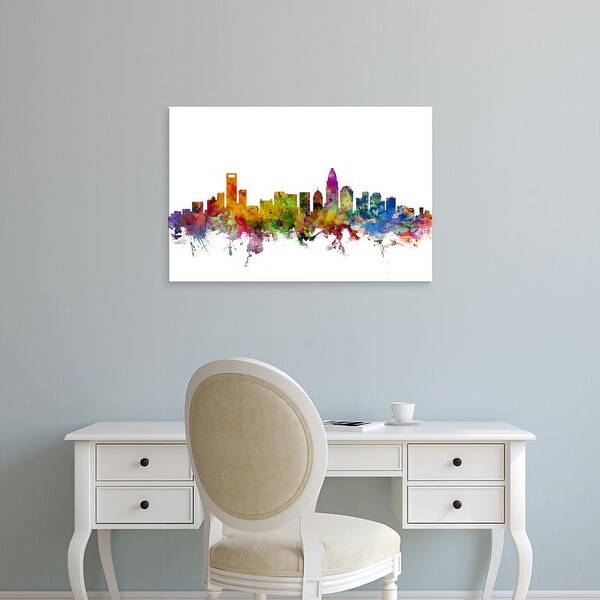 Easy Art Prints Michael Tompsett's 'Charlotte North Carolina Skyline' Premium Canvas Art