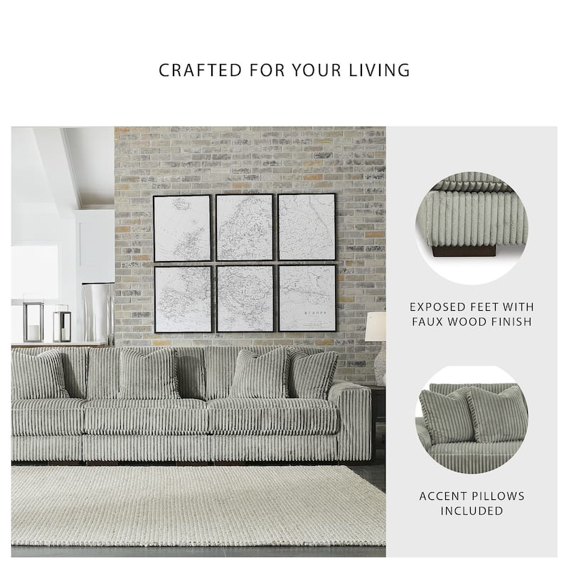 Signature Design by Ashley Lindyn Gray 3-Piece Sectional Sofa - 137" W x 43" D x 38" H