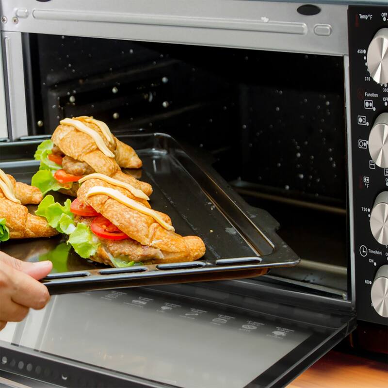 NutriChef Kitchen Countertop Convection Oven Cooker with Warming Plates (2 Pack) - 28