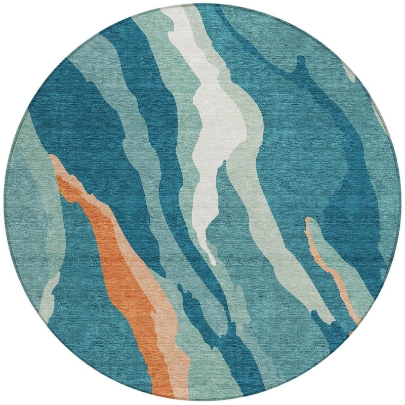 HomeRoots Abstract Transitional Rectangle Outdoor Rug