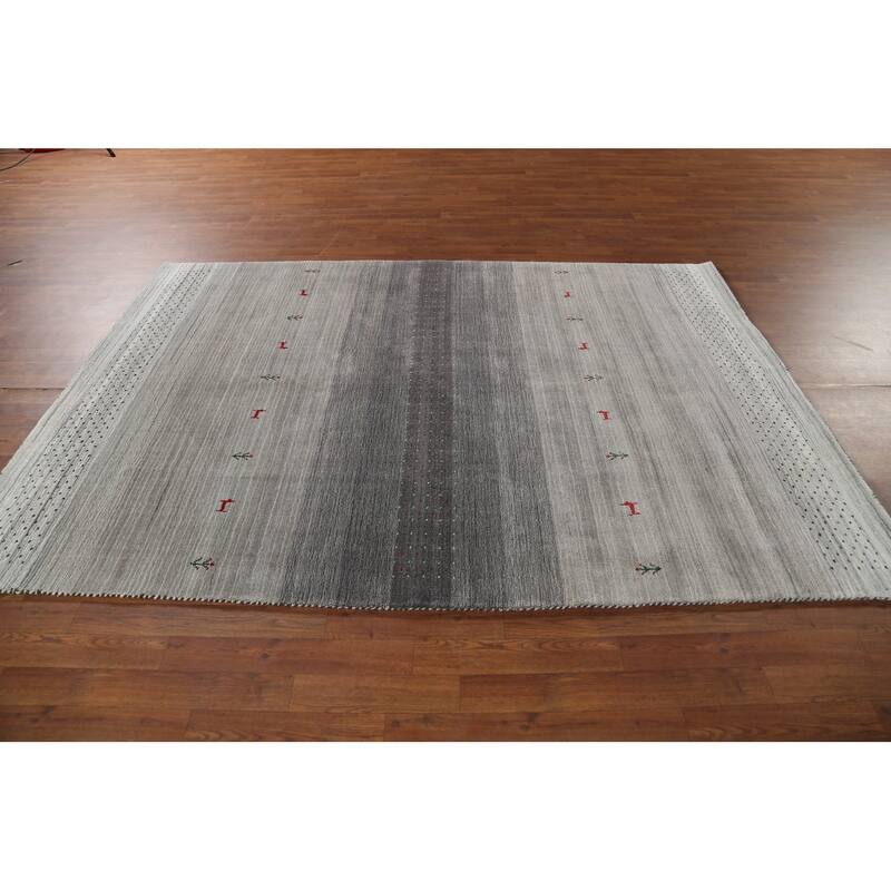 Striped Tribal Gabbeh Oriental Area Rug Handmade Wool Carpet - 5'9"x 8'2"