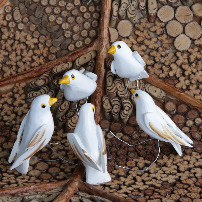 Novica Handmade Hope Doves Wood Ornaments (Set Of 5)