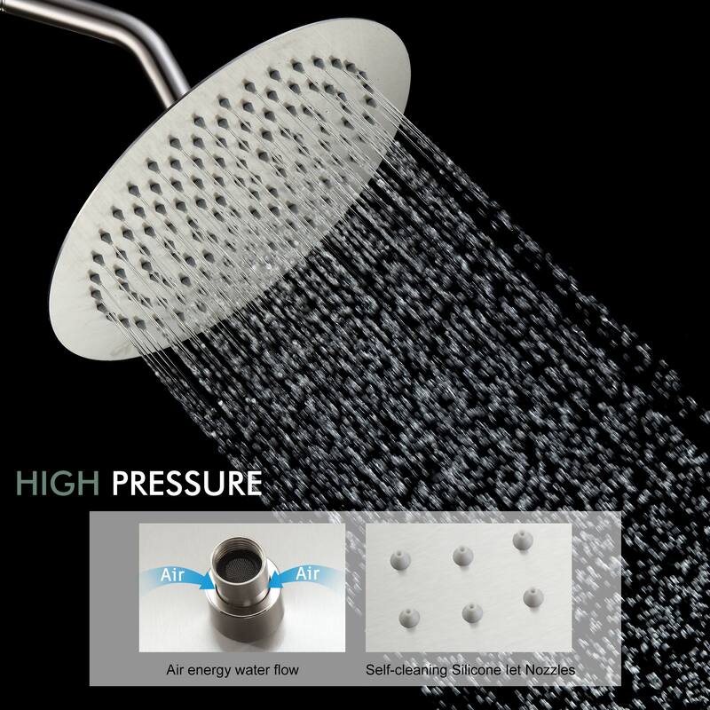 10 in. Wall Mounted Single-Handle 2-Spray Round Tub and Shower Faucet